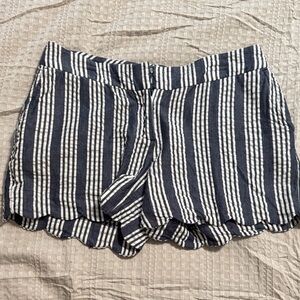 crown & ivy Navy and White Striped Shorts